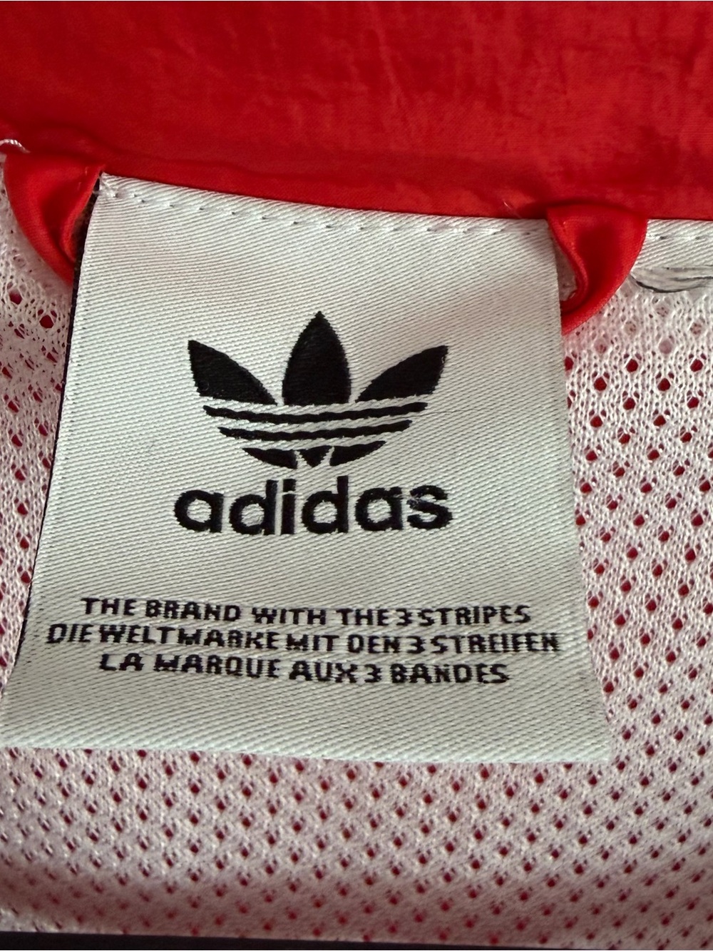 adidas Red and White Striped Windbreaker Jacket - Picture 3 of 9